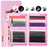 Color Single Cluster D Song False Eyelash Set 10-16Mmdiy Segmented Grafting Thick Eyelashes