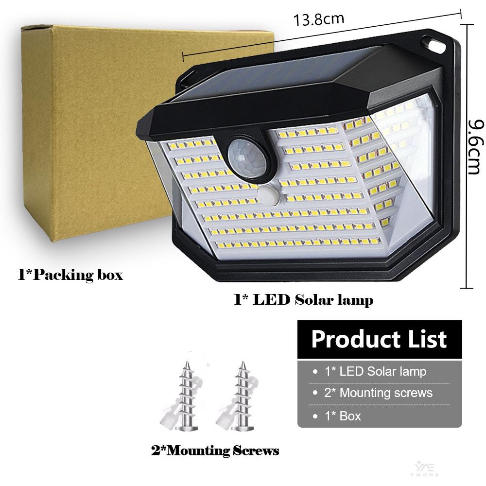 3-Sided Solar Powered Motion Sensor IP65 Waterproof Solar Light 3 Modes Wall Lamp 230 LED Solar Lights Outdoor for Outside Porch