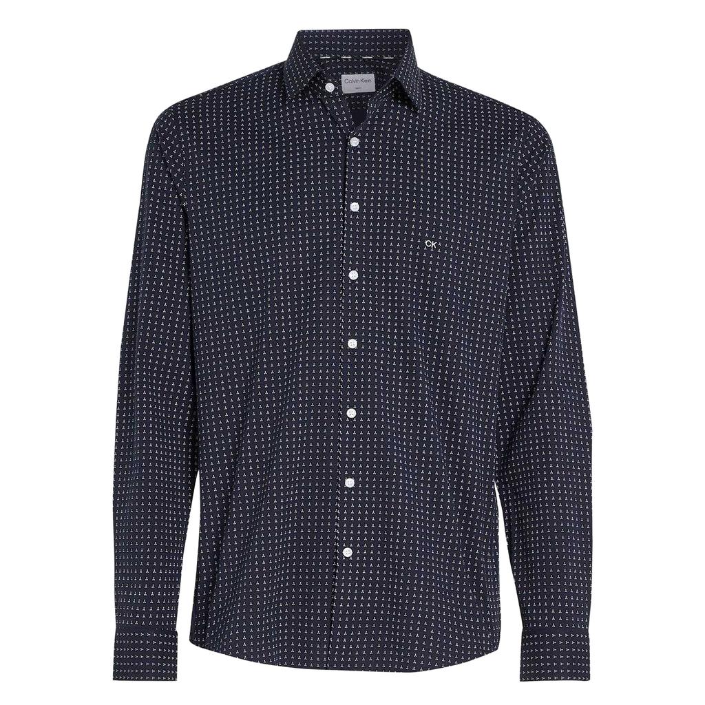 Calvin Klein Mens Microprint Poplin Shirt