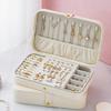 Jewelry Box with Compartment Jewelry Organizer Case PU Leather Jewellery Container Practical Bedroom Dresser Organizer  White