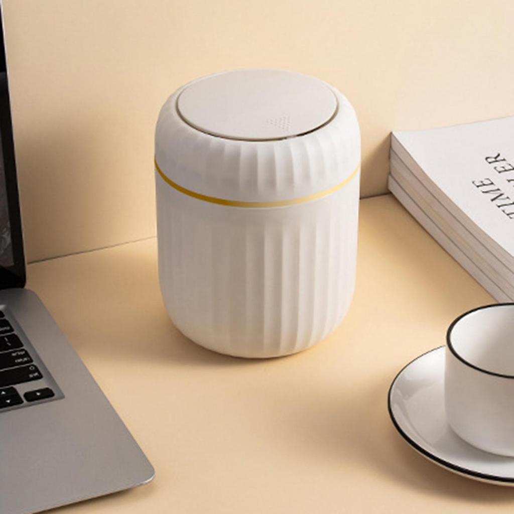 Countertop Trash Can Canteen Counter Press Garbage Bin Creative Light Luxury Tabletop Trash Can Wastebasket with Lid for Desk