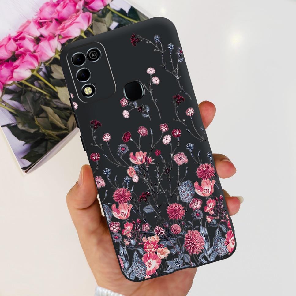For Infinix Hot 11 Play 6.82" Soft Silicone Phone Cases For Infinix Hot 11 Play 11play 10Play Cover Luxury Flowers Funda Capa