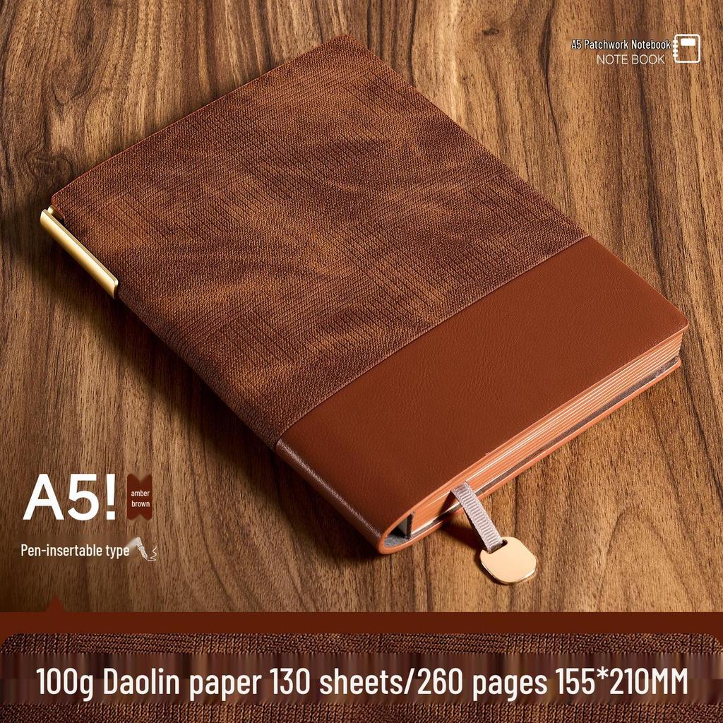 Custom A5 Leather Paperback Business Notebook with Logo Printing