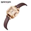 SANDA Brand's New 1117 Fashionable Square Women's Quartz Watch Simple Roman Pattern Waterproof Women's Quartz Belt Watch