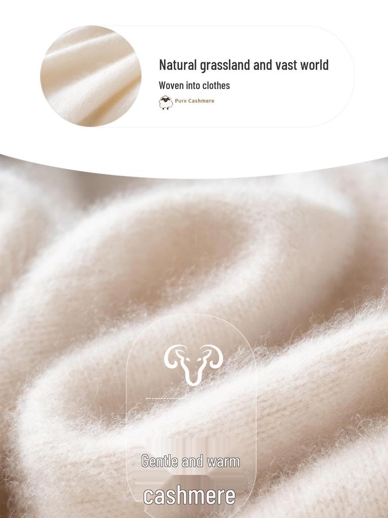Women's High-End Color Block Hooded Cashmere Sweater - Loose, Thick, Raglan Sleeve Knitwear for Autumn/Winter Outerwear