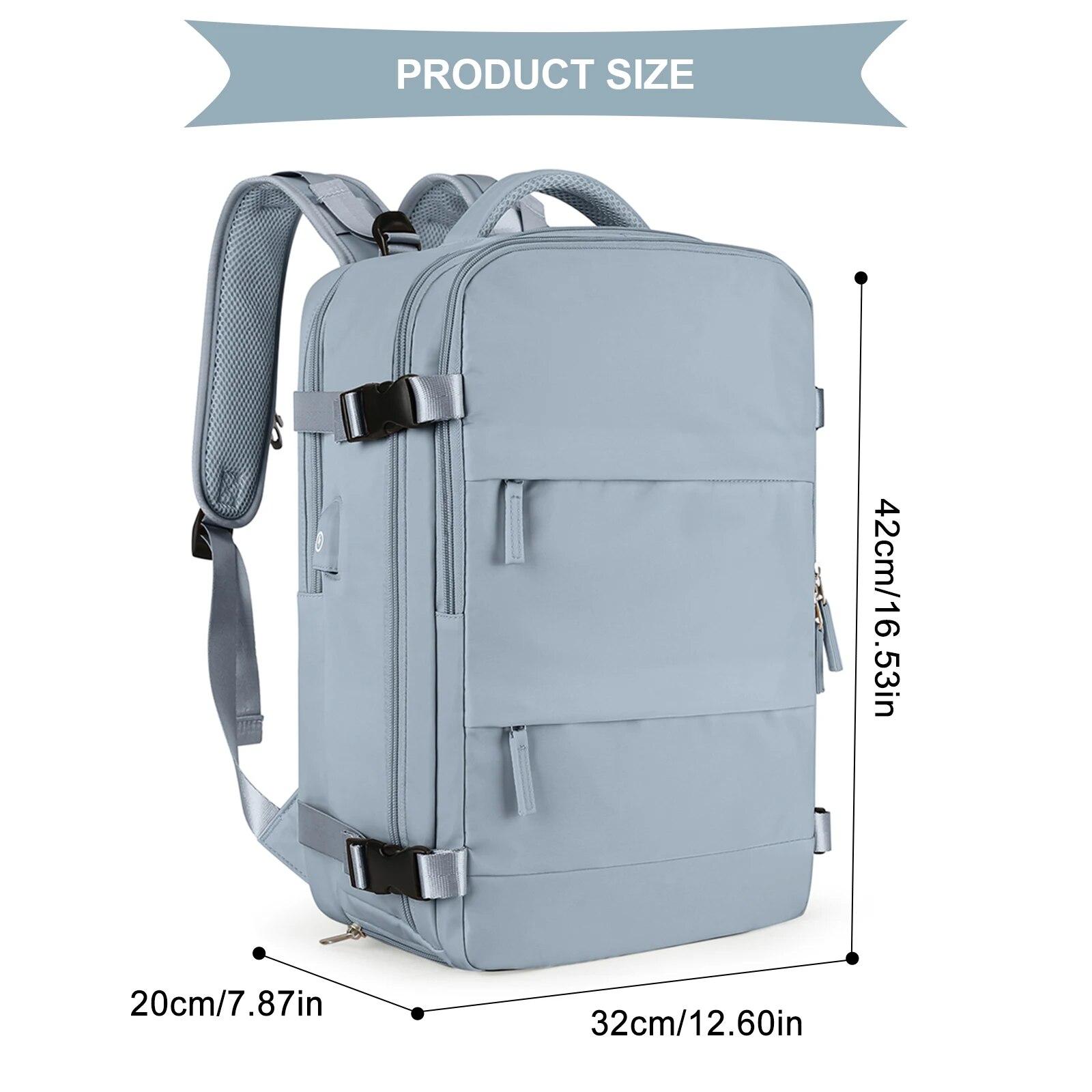 

Рюкзак для путешествий большой емкости, рюкзак для ноутбука для ручной клади для женщин, водонепроницаемая сумка для деловых полетов, мужской рюкзак