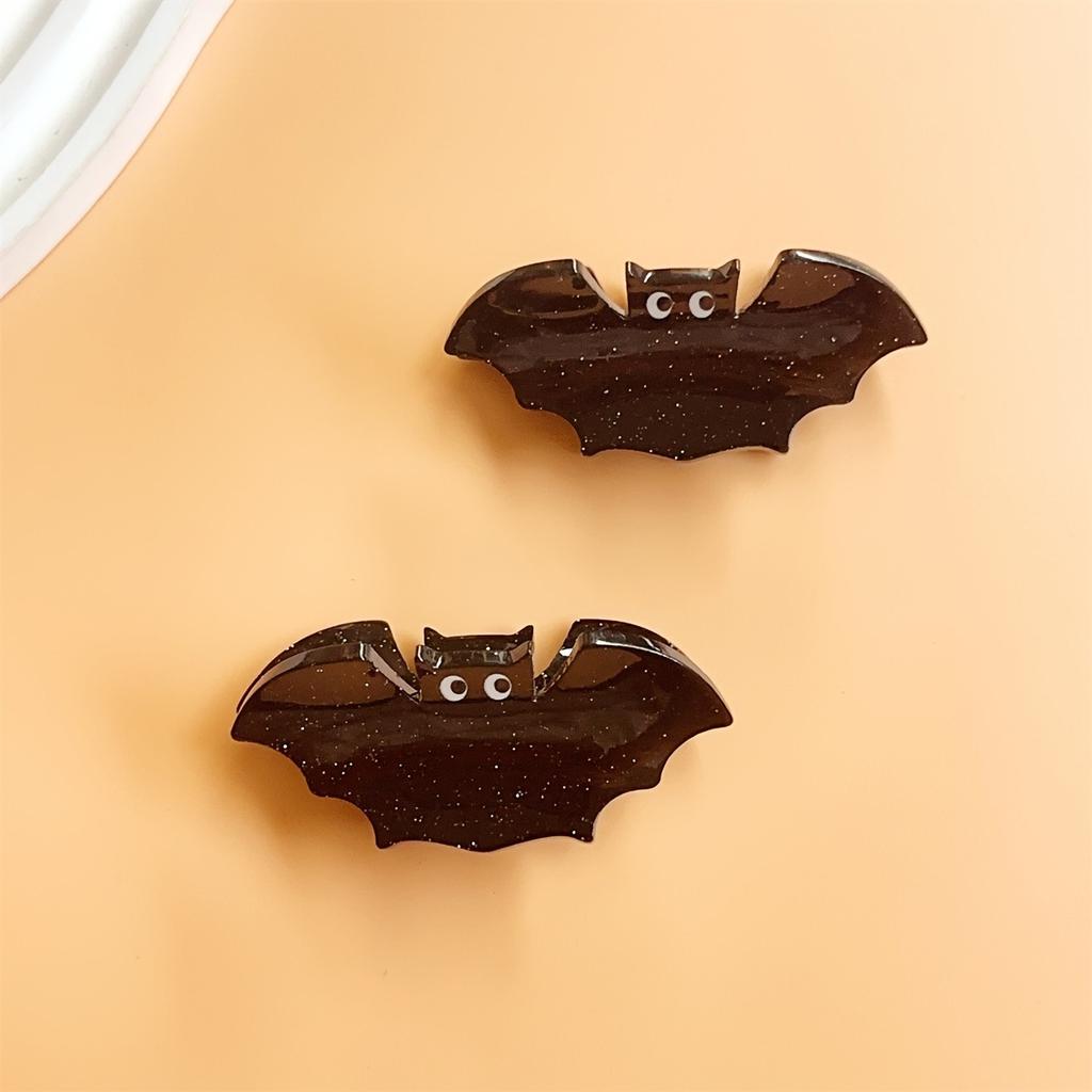 2pcs Halloween party personality funny bat pumpkin spider small grab clip niche fashion versatile braided hair accessories