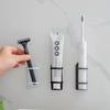 Wall Mounted Electric Toothbrush Holder Self Adhesive ABS Food Grade Ventilated Quick Drying Razor Holder Bathroom Organizer Bla