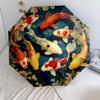 Koi-Muster, automatischer Klappschirm, tragbares und faltbares Design, 8 Schirmstäbe, ein Weihnachts- oder Geburtstagsgeschenk.