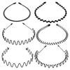 6Pcs Unisex Metal Headbands Spring Wave Headband Non Slip Elastic Headband Hair Band Hair