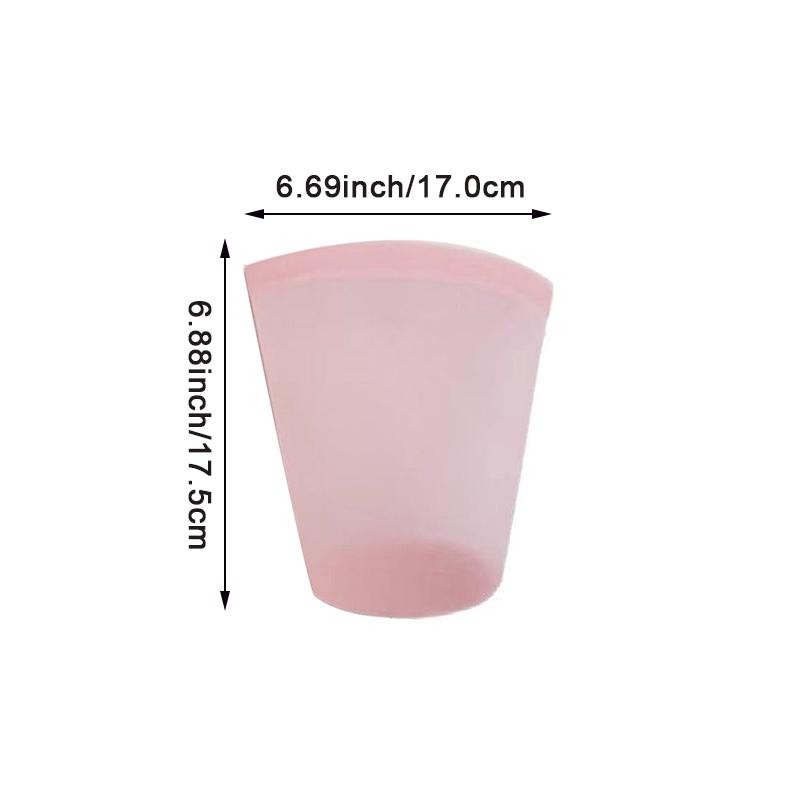 Portable Silicone Reusable Coffee And Milk Tea Cup Has Good Sealing Performance Clear Multi-Use Food Storage Bags