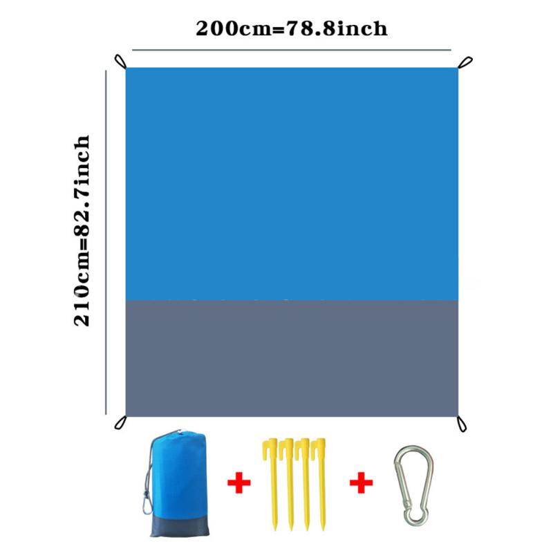 Beach Blanket Waterproof Outdoor Camping Pocket Folding Portable Lightweight Picnic Mat 210x200cm
