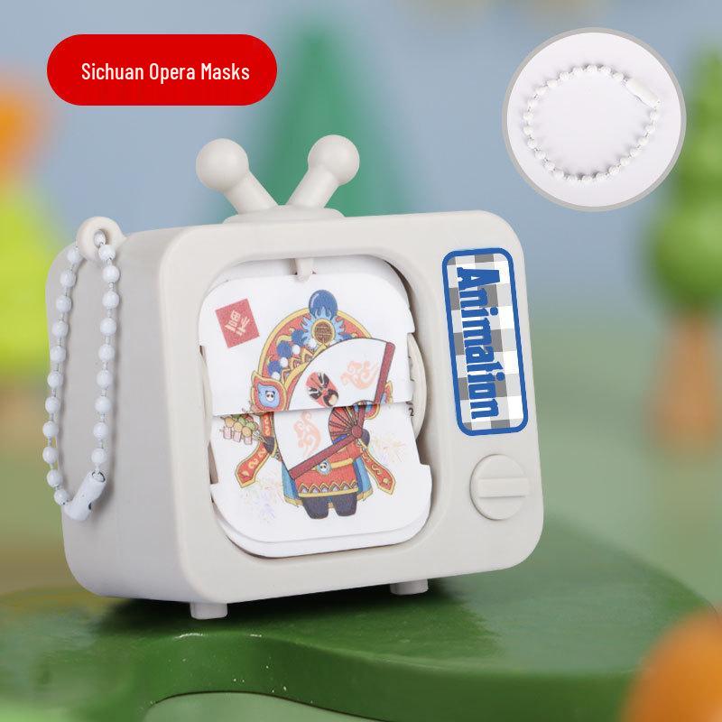 Wukong Face-Changing Animation Keychain: Cartoon Decompression Flip Book Toy & Cultural Gift.