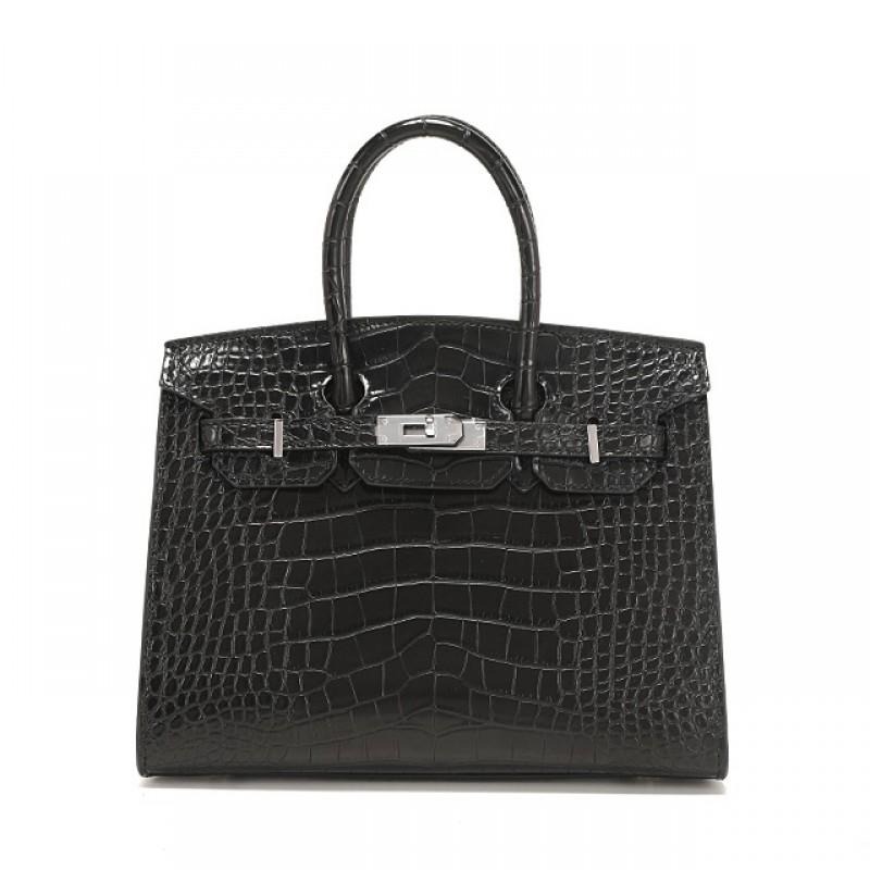 Womens Crocodile Texture Shoulder Bag Large