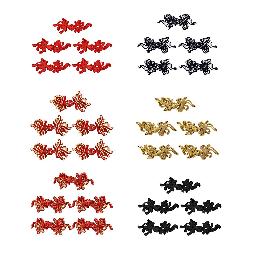5 pairs of traditional Chinese knots with a frog button for Hanfu DIY handbag