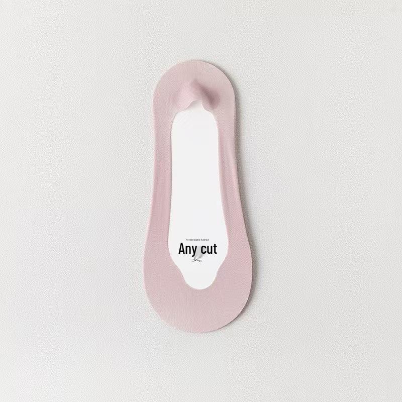 Women's Ice Silk Breathable Low Cut Crew Socks with Cotton Sole and Anti-Slip Silicone for Summer