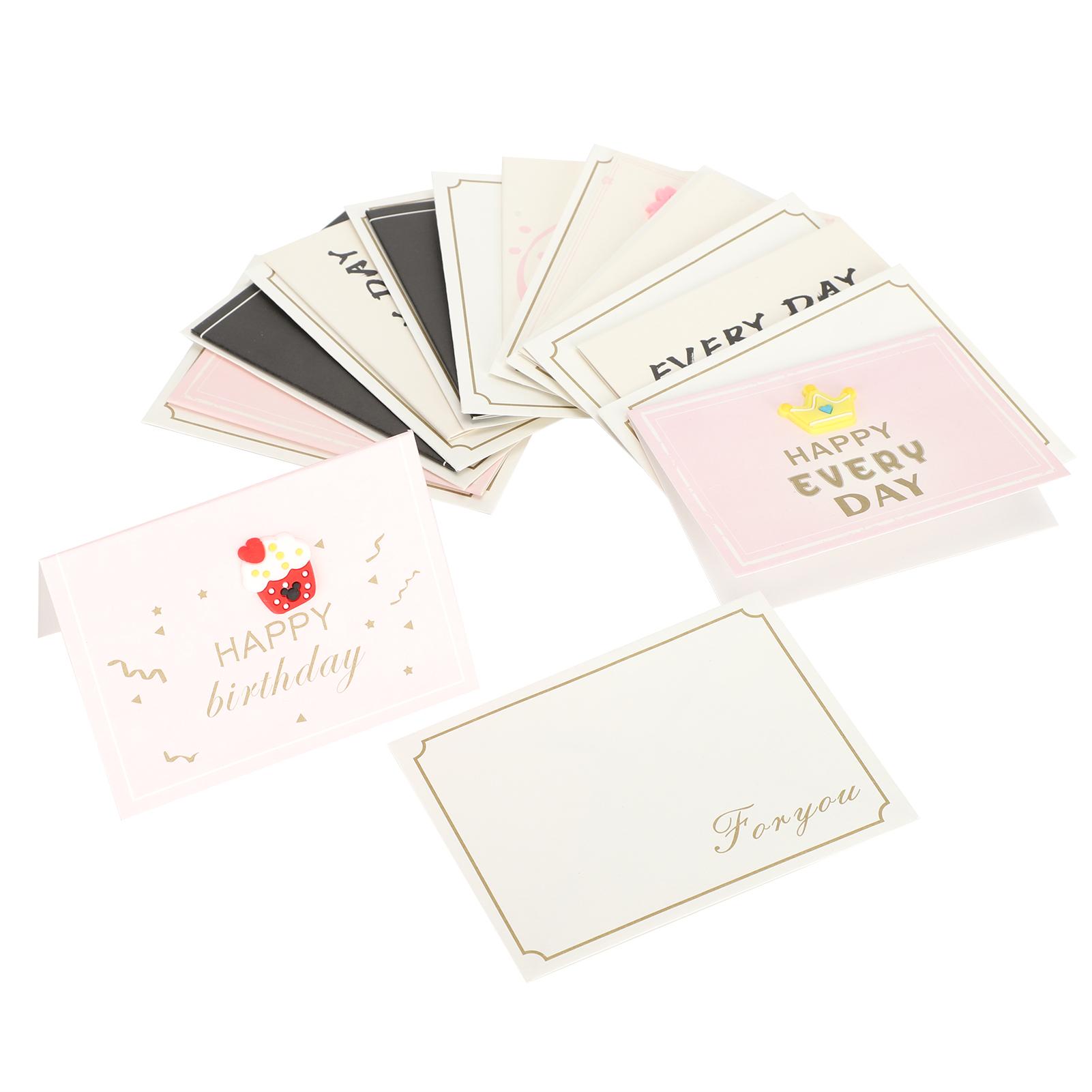 

10Pcs Birthday Card for Gift Greeting Blessing with envelope Paper Craft Collection