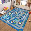 Kids Playroom Carpet Soft Non-Slip Baby Crawling Mat with Traffic Route Map Design for Bedroom Living Room