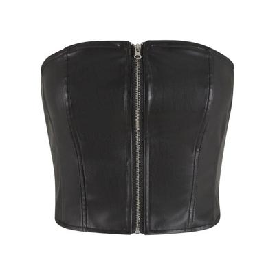 Urban Classics Damen/Damen Kunstleder Bandeau-Top