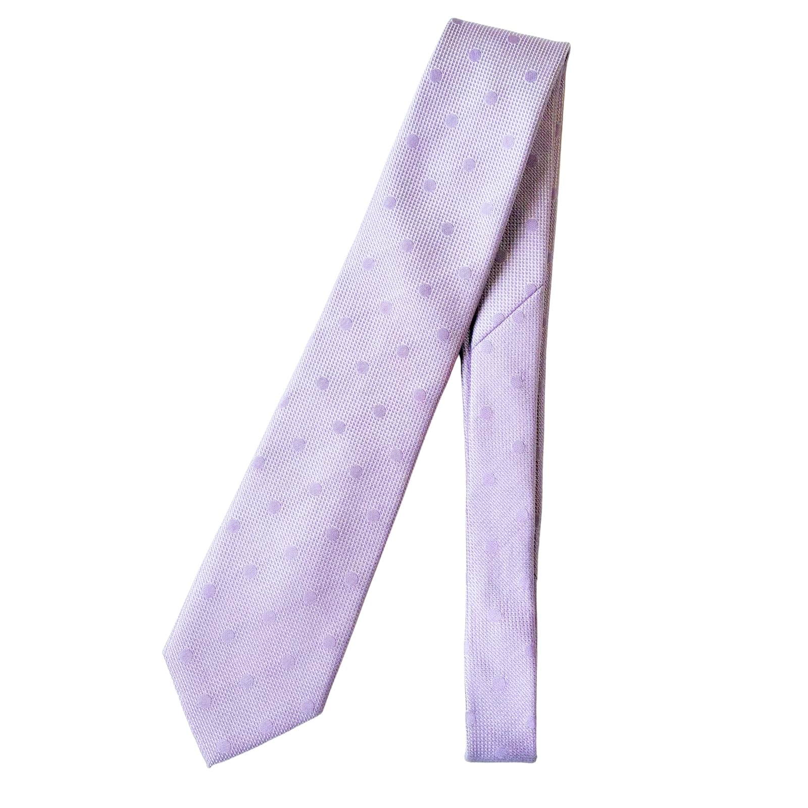 [D+Arts] Men s Silk Necktie, Nishijin Weave, Made in Japan, Solid Dot, Lavender