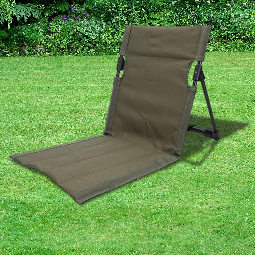 Folding Beach Chair with Back Support Outdoor Camping Chair Portable Floor Chair Lounge Recliner for Camping Hiking