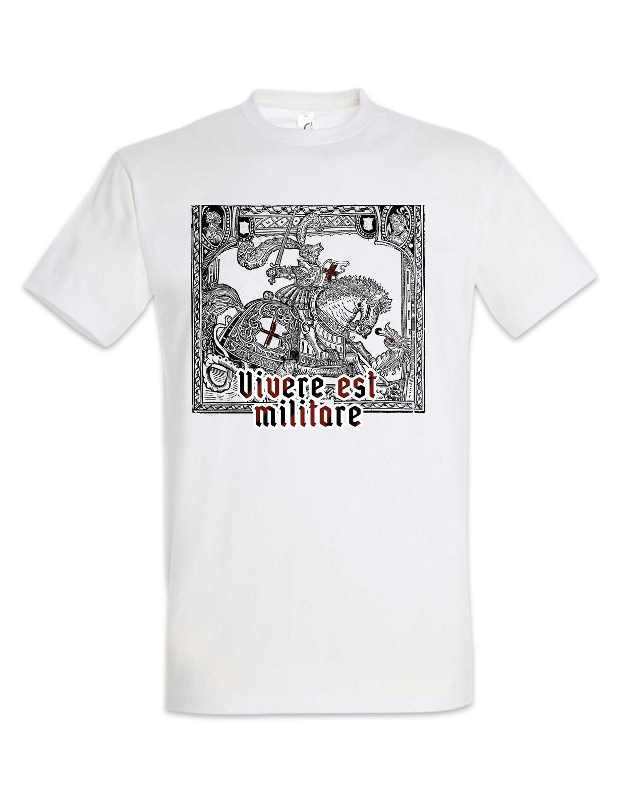 Vivere Est Militare Battle Knight T-Shirt Soldier Soldiers Knights Medieval S