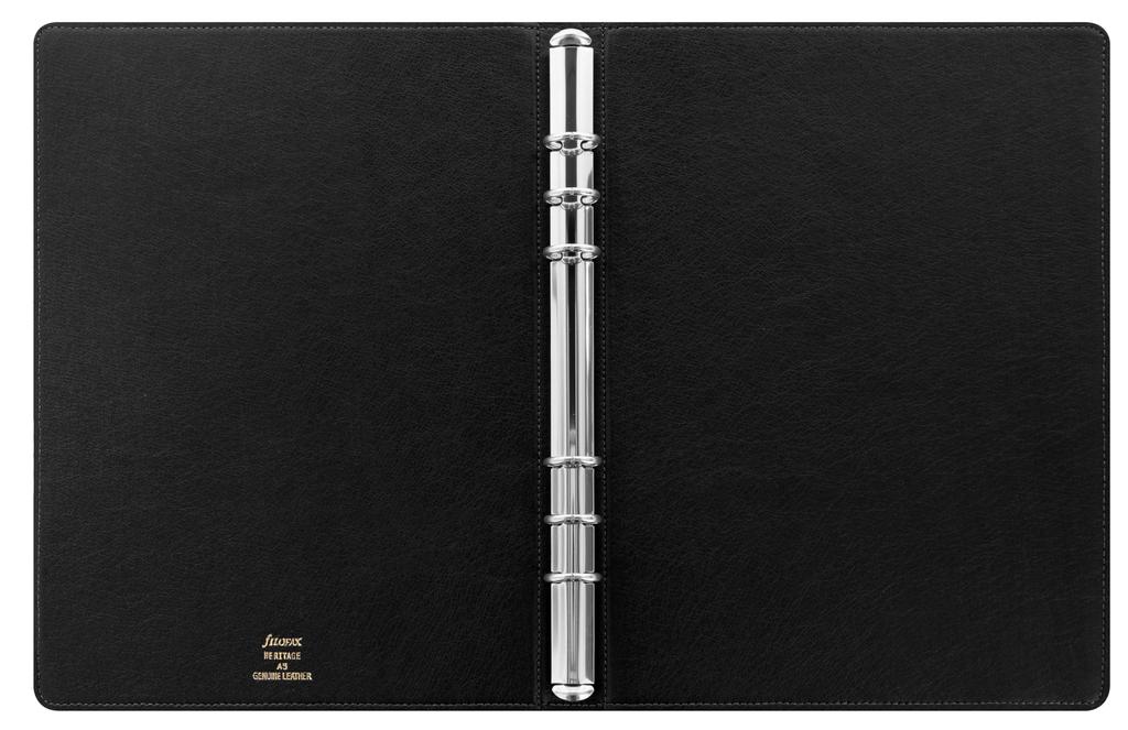 Filofax Heritage System Notebook A5 Compact Black 026022 Official Import