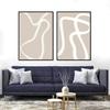 VLOLIFE Boho Trendy Poster Print Art Beige White Line Canvas Paintings Wall Abstract Prints Minimalist Decoration For Living Room Home Frameless,