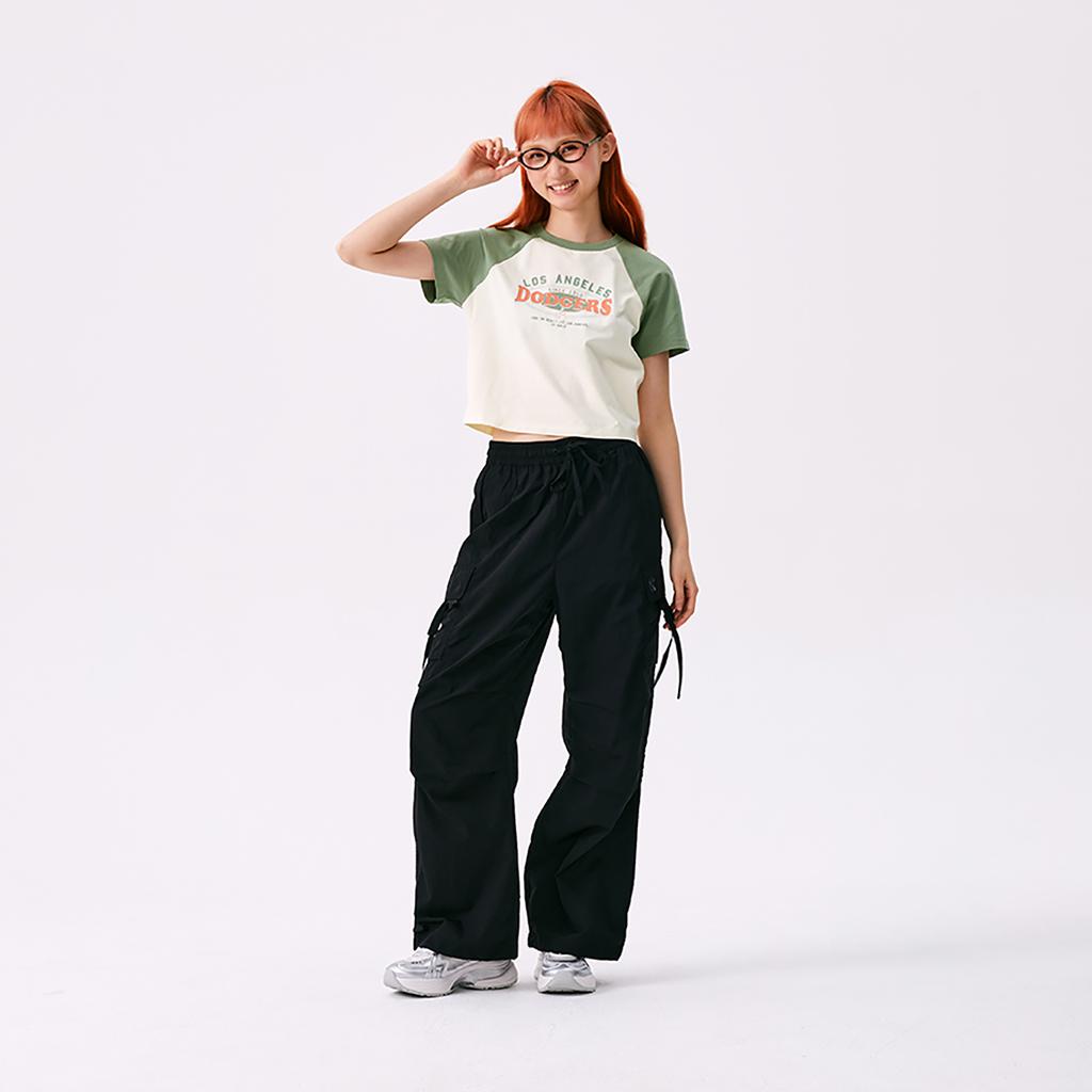 New MLB Preppy Style Collection Los Angeles Dodgers SS25 T Shirt Women's Cream 3FTSV0853-07CRS