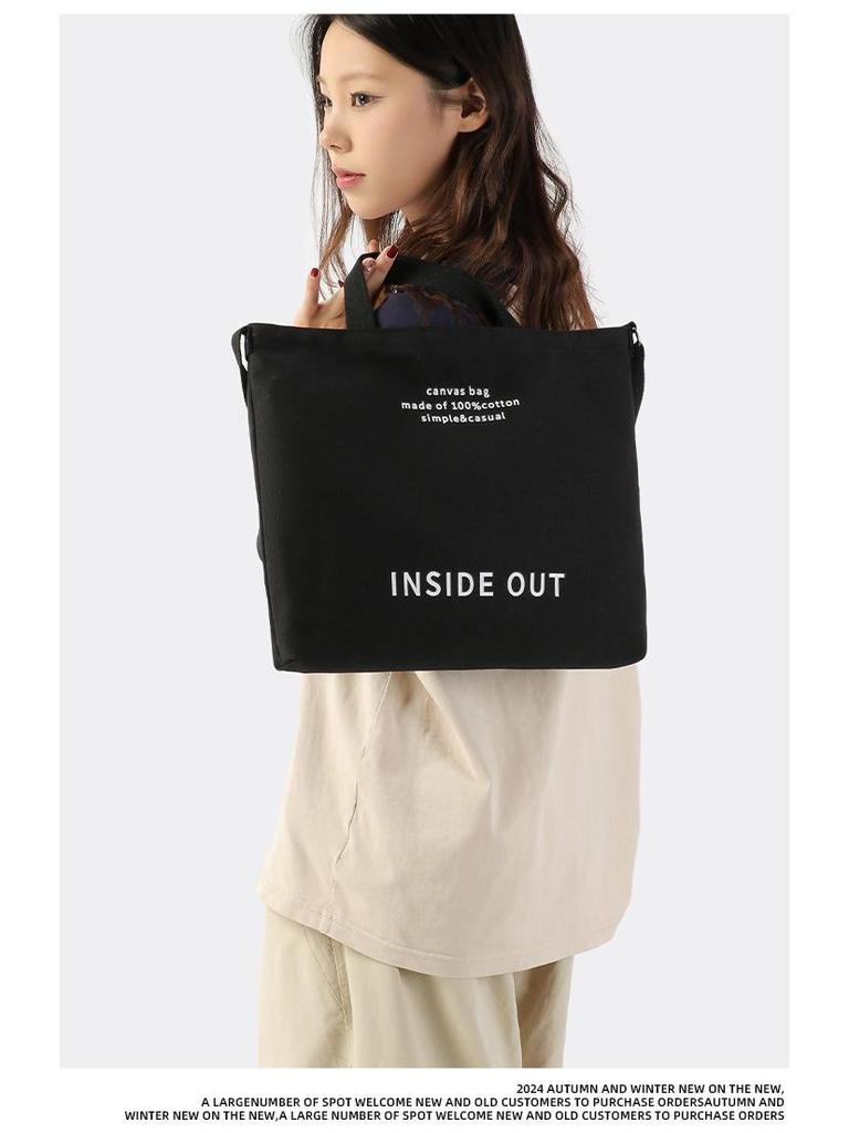 Retro Women's Canvas Tote: Large-Capacity Crossbody, Shoulder & Handbag for Students & Commuters