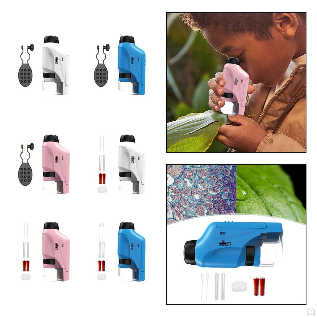 Microscopio per Bambini 60-120x Ottico Portatile Mini Portatile per