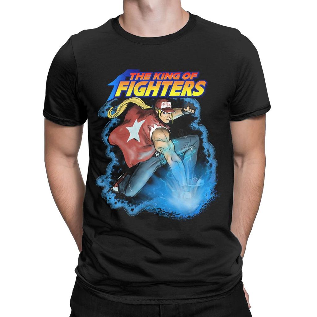 The King Of Fighters Terry Bogard T-Shirt Men pixel retro game Funny Pure Cotton Tees Crewneck