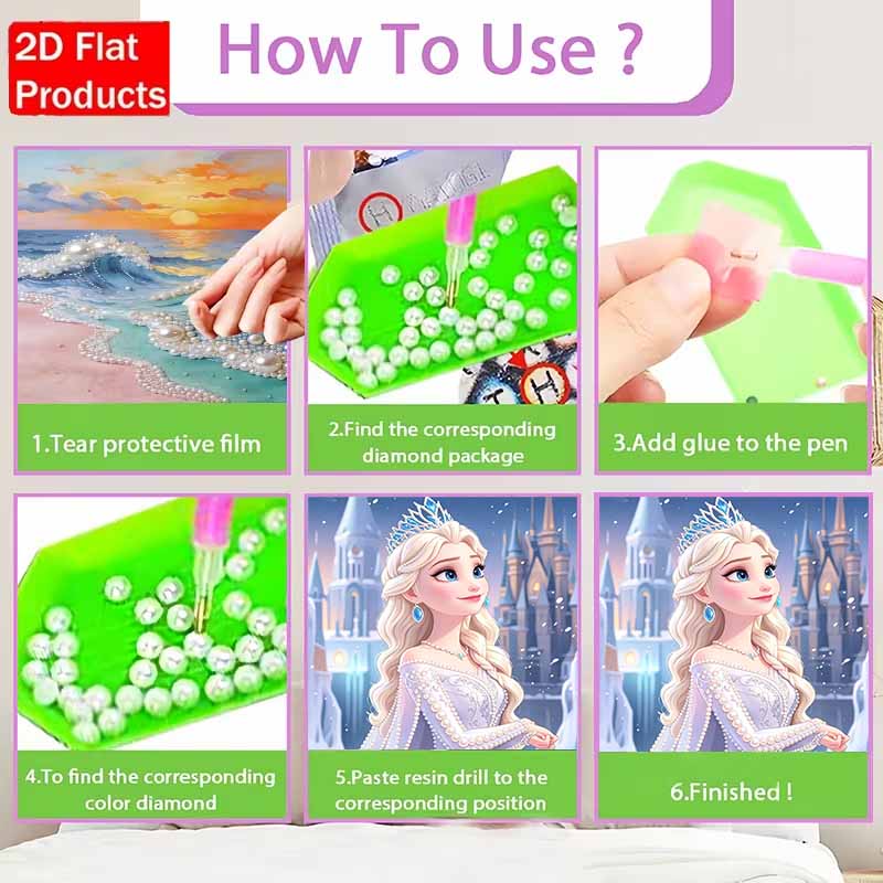 Disney Pearl Painting Frozen Elsa DIY Pearl Art Pearl Painting Kit Pearl Art Painting Wall Suitable for Home Office Decoration Handmade Gifts