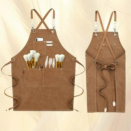 Art Studio Cross-Border Long Smock Apron, Oil & Watercolor Painting Canvas Apron