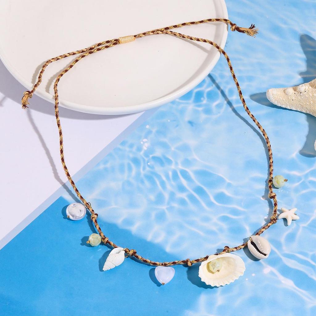 Bohemian Ocean Style Shell Necklace & Starfish Bracelet Set