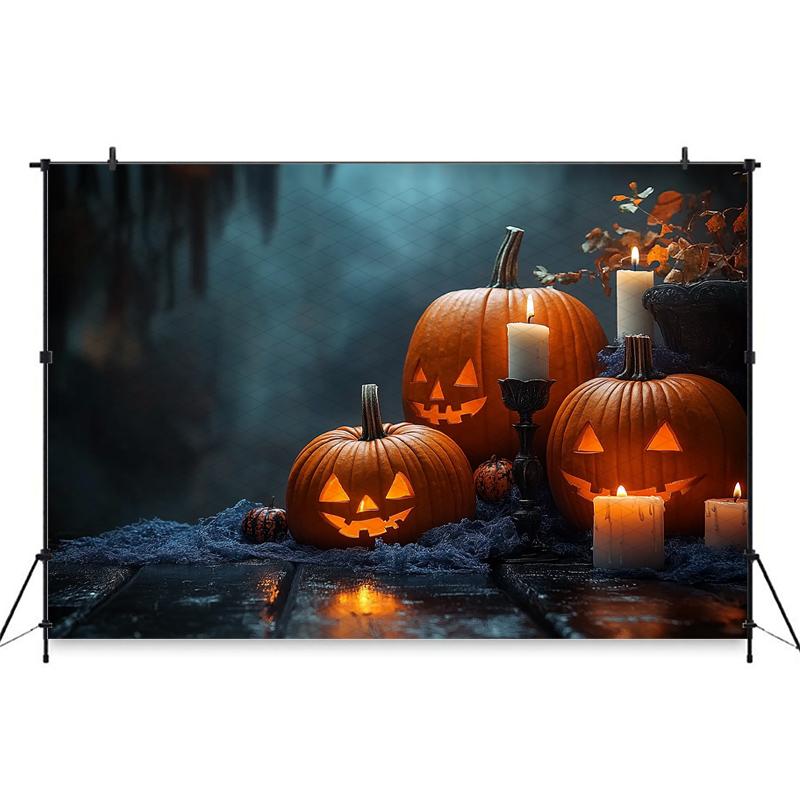 Halloween Background For Photography Night Forest Candle Autumn Pumpkin Party Backdrop Baby Shooting Props Decorations Photozone