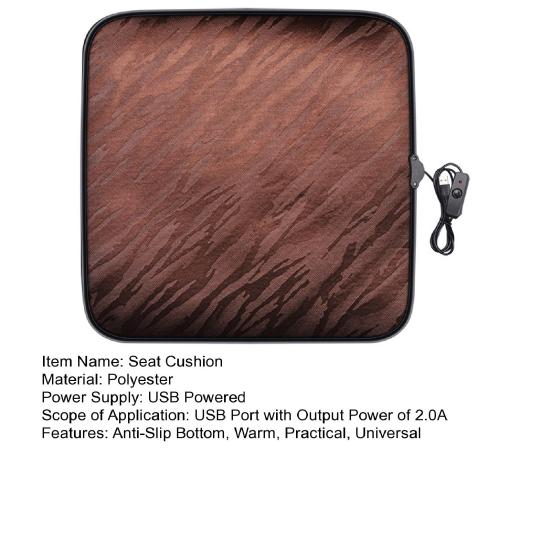 Universell Sittkudde Värmekudde med Halkfri Undersida Varm Sittdyna för Bil SUV Säte