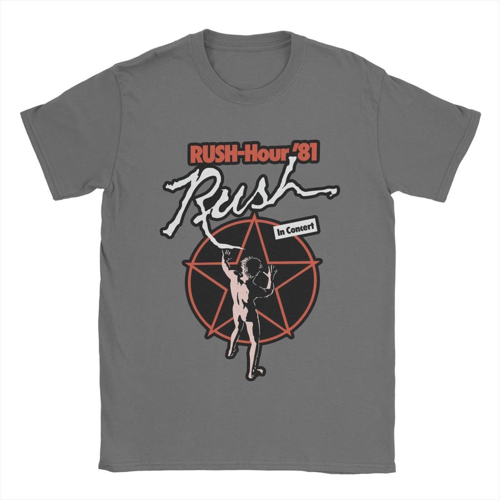 Koszulki muzyczne zespołu Rush Męskie Humorystyczne 100% Bawełna T-Shirt Okrągły Dekolt Krótki Rękaw Koszulki Pomysł na Prezent Ubrania
