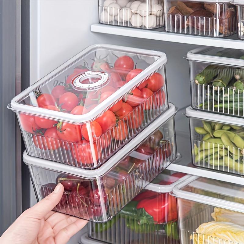 Refrigerator Storage and Preservation Box, Household Food Sealed Box, Stacked with Kitchen Fruits, Vegetables, Eggs, Timer, Froz