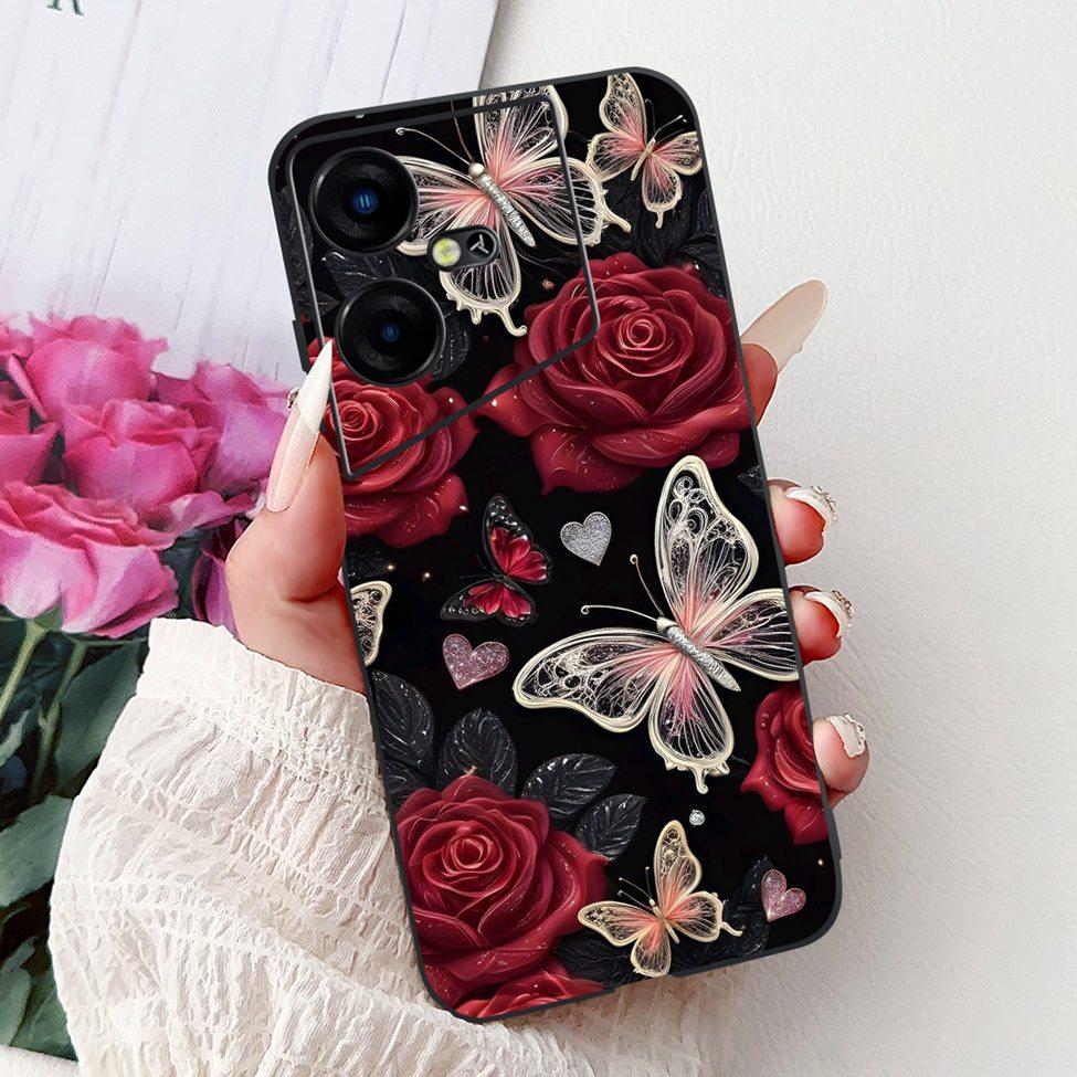 6,82'' Für Techno Pova Neo3 LH6n Rückabdeckung Für Tecno Pova Neo 3 Hülle Silikon Luxus Mode Niedliche Cartoon Katze Stoßfest Funda