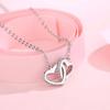 S925 Silver Heart-Shaped Buckle Clavicle Necklace Heart-Shaped Korean Style All-Match Minority Simple Style Fashion