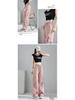 Women's High Waist Purple Parachute Jumpsuit - 2025 Loose Fit, Quick-Dry Ice Silk Hiking Pants