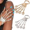 Creative Punk Skeleton Hand Bone Versatile Five Finger Ring Bracelet Adjustable One Chain Bracelet Halloween Bracelet Unisex