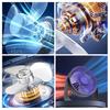 USB Desk Fan 5 Gears Wind Speed Portable Table Fan with 3 Color LED Lights Rechargeable Quiet Small Fan for Home Office Bedroom Desktop