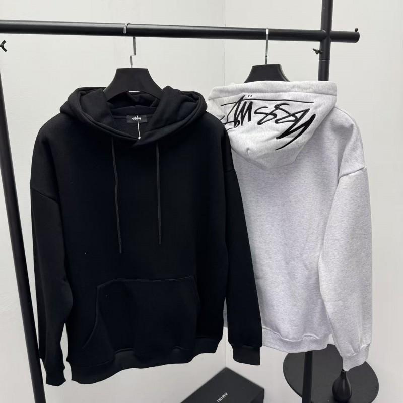 Stussy Hoodie Sweatshirt Buchstabenstickerei Lockerer Schnitt Lässig Paarkleidung Winter