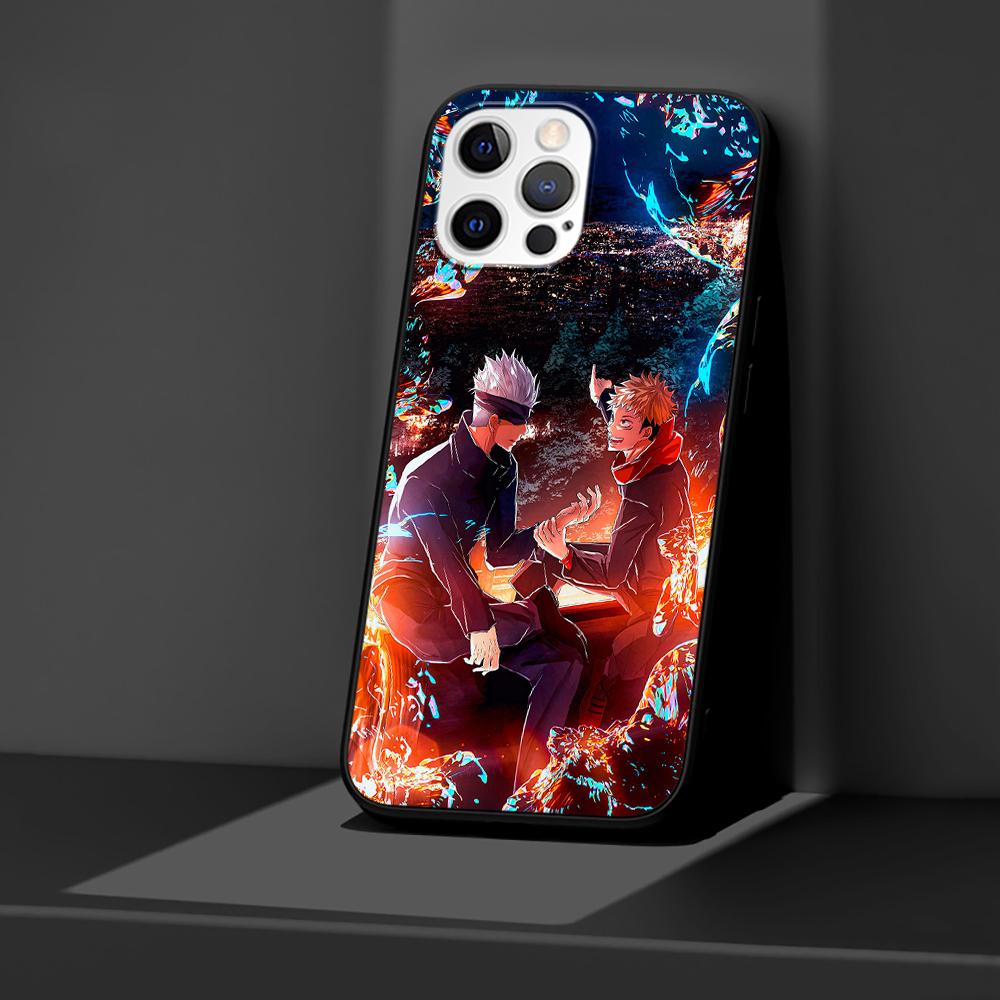Anime Jujutsu Kaisen Case for iPhone 14 11 13 Pro Max 12 Mini XR 7 8 Plus SE 2020 XS 6 6S + Coque Black Soft Phone Bag Cover