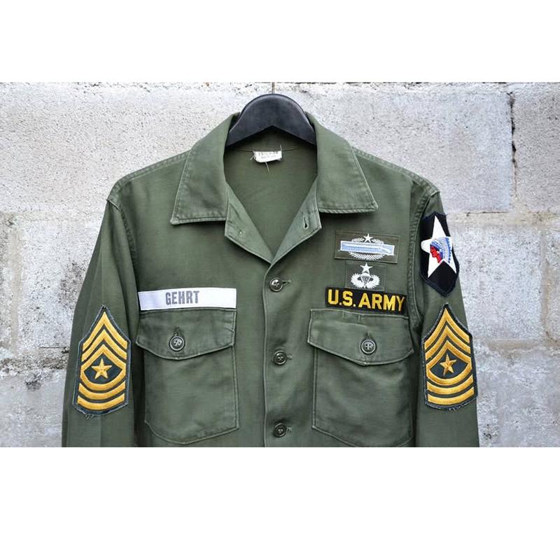 US Vietnam M65 Trench Coat Armband Embroidered Sergeant Major Sergeant Sergeant Shoulder Badge OG107 Shirt Badge TCU Badge