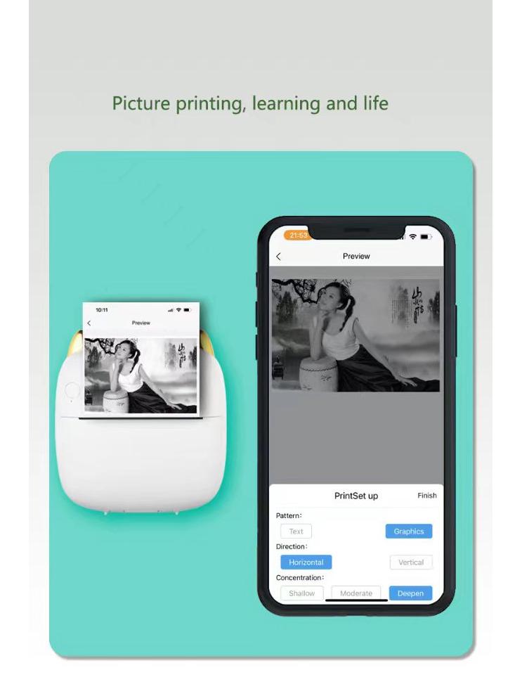 Mini Photo & Label Printer for Homework & Barcode Organization