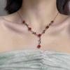 Medieval Vintage Rose Necklace Female French Retro Temperament High Sense Collarbone Chain Trendy Neck Chain Sweater Chain