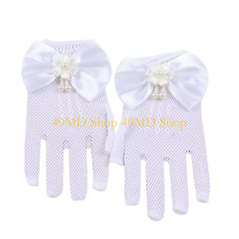 

49MD Charm Princesses Mesh Gloves Costume Accessories for Girls Birthday Parties and Fancy Dress Formal Occasion Stage Props
